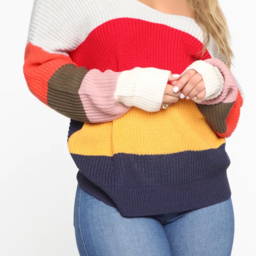 Fashion Nova “What I Want” striped knot sweater